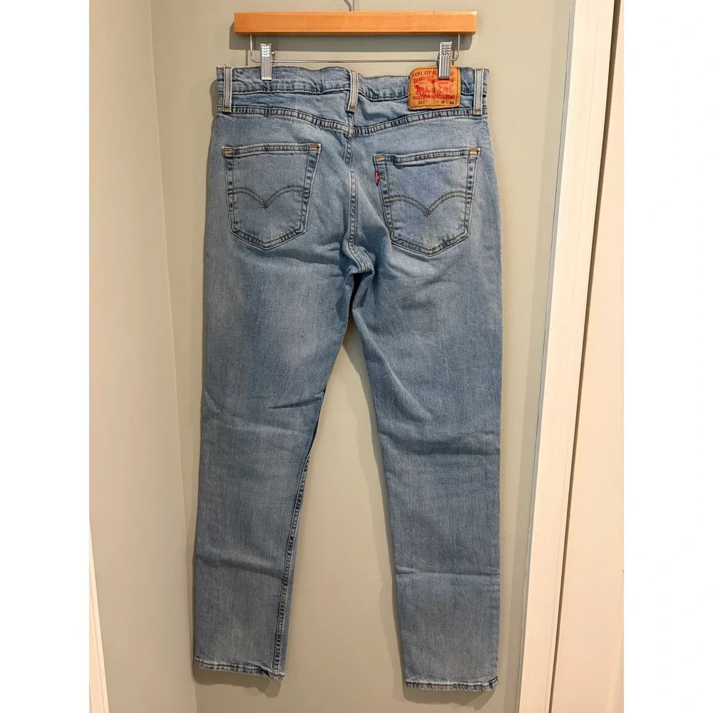 Levis 511 Slim Fit Jeans Mens 34x34 Light Wash Blue Denim 04511-1507